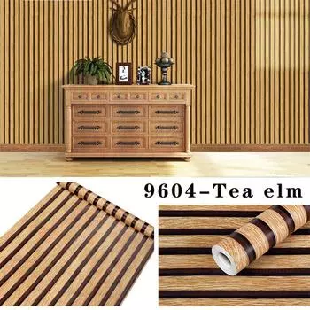 45 см X 1 м обои в деревянную полоску, фоновые обои для стен, рабочего стола, отремонтированные наклейки, водонепроницаемые обои 45cmX1m