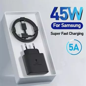 45 Вт Super Snelle Oplader для Galaxy S21 S22 S23 Ultra S20 Fe A54 A53 Type C Snelle Opladen Kabel Oplader Access US+ data cable