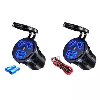 45 Вт USB-разъем для зарядки Dual PD Type-C адаптер для быстрой зарядки QC3.0 розетка IP66 водонепроницаемая с выключателем для автомобиля, лодки, квадроцикла
