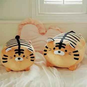 45cm Super Soft Plush Printed Fat Round Tiger Toy Stuffed Tiger pattern Throw pillow Zebra stripes Pig Throw Pillow Bed Cushion about 35cm
