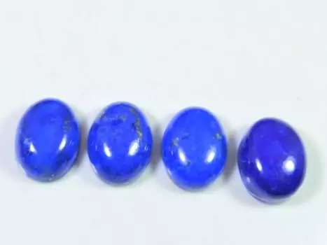 45Cts AAA Natural Lapis Lazuli Oval Cabochon Loose Gemstone 4Pcs Lot 12X16MM RQ-1919