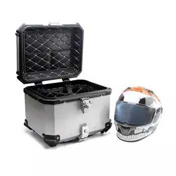 45L задний багажник мотоцикла из алюминиевого сплава, быстросъемный багажник для мотоцикла, ящик для хранения хвоста чёрный