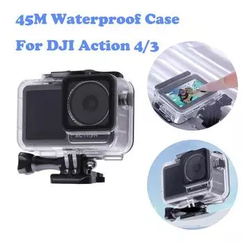 45M водонепроницаемый чехол для DJI Action 4 5 Pro подводный бокс дайвинг чехол сенсорный экран задняя защитная крышка камера аксессуар