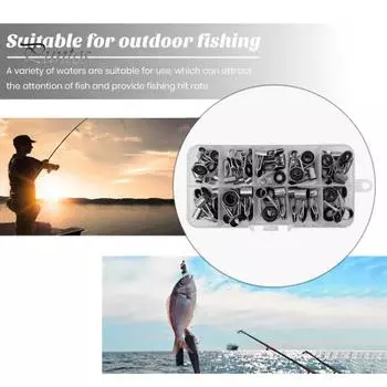 45 шт./кор. направляющее кольцо для удочки разных размеров из нержавеющей стали, керамическая сменная насадка для удочки для пресноводной соленой воды, комплект для ремонта наконечника удочки 45pcs