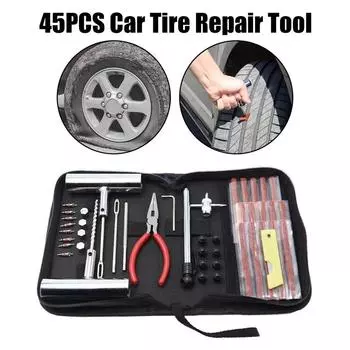 45PCS Tyre Repair Kit Studding Tool Set Puncture Pug Set Motorcycle Car Accessories Car Tire Repair Tool Auto Bike Tire Repair