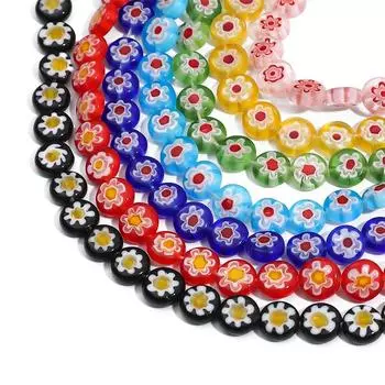 45шт хрустальные бусины тысяча цветов плоские круглые бусины для изготовления ювелирных изделий DIY браслет ожерелье фиолетовый