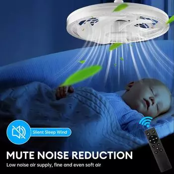 45W LED Ceiling Fan Light E27 Converter Base with Intelligent Remote Control For Bedroom Living Home Silent AC85-265V Fan Lamp