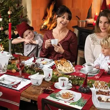 45X30 см Рождественская кухонная салфетка для столовых приборов со снежинками и буквами в клетку, льняные коврики для обеденного стола, коврик для столового прибора с принтом лося в стиле вестерн