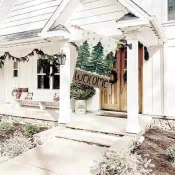 45x30 см зимнее дерево садовый флаг двухсторонний выцветающий устойчивый к морщинам устойчивый к солнцу лен уличное украшение двора вертикальный приветственный баннер коричневый