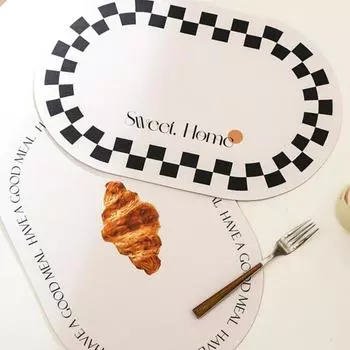 45x30cm Anti-Hot Leather Placemat Advanced Sense Light Luxury Western Placemat Waterproof Anti-Fouling Heat Resistant Table Mats 45x30cm