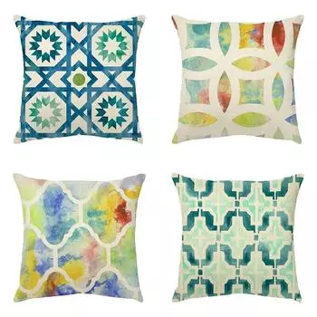 45x45 см Абстрактная Геометрическая Наволочка Цветной Печатный Гостиная Диван Офис Наволочка Домашний Декор 40x40cm