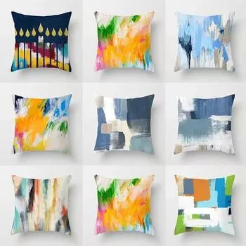 45x45 см абстрактная полосатая наволочка с геометрическим рисунком, декоративная наволочка для дивана, дивана, полиэстеровая наволочка, домашний декор 40x40cm