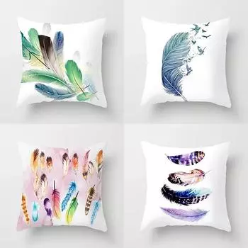 45x45 см абстрактное искусство красочные перья богемный плед наволочка диван офисное сиденье поясная подушка украшение дома 40x40cm