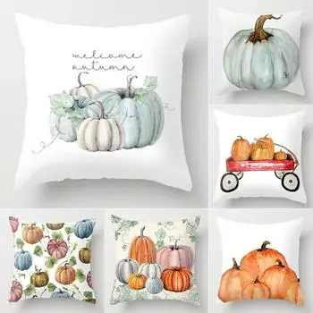 45x45 см акварель тыква Хэллоуин День Благодарения принт узор полиэстер наволочка домашний декор пледы наволочка 40X40CM