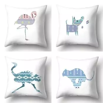 45x45 см геометрический цветной блок, абстрактная серия с животными, наволочка, удобный чехол для дивана, стула, сиденья, домашний декор 40x40cm