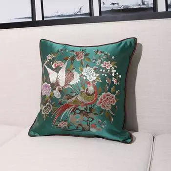 45x45 см китайская вышивка наволочка мягкая дакроновая подушка чехол для кровати жёлтый
