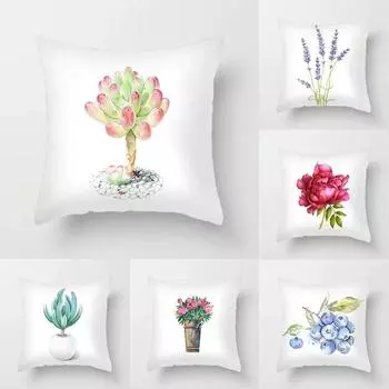 45x45 см красивый цветок персиковой кожи наволочка гостиная диван офисное сиденье поясничная подушка автомобильный чехол украшение дома 40x40cm