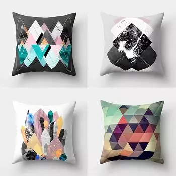 45x45 см красочные абстрактные геометрические наволочки персиковой кожи гостиная диван офисное сиденье автомобиля Чехлы украшения дома 40x40cm