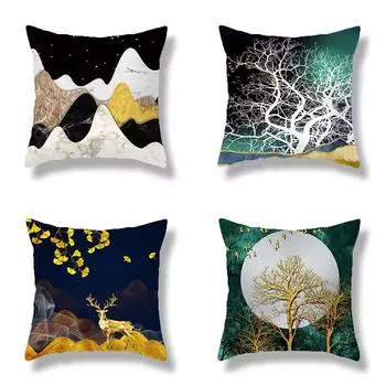 45x45 см креативная ручная роспись чехол для подушки с природными пейзажами диван офисное сиденье чехол креативные украшения украшение дома 40x40cm