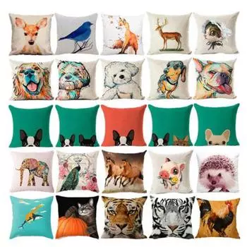 45x45 см квадратный рисунок животных наволочка наволочка для подушки домашний декор дивана