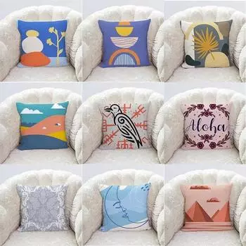 45x45 см милая мультяшная серия, полиэстеровая наволочка, кавайное украшение для дома, гостиная, диван, кресло, автомобиль, кровать, наволочка 40x40cm