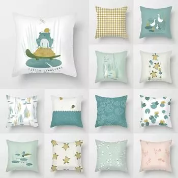 45x45 см минималистичный чехол для подушки с мультяшным животным принтом для дома, гостиной, дивана, спальни, украшение, наволочка 40X40CM