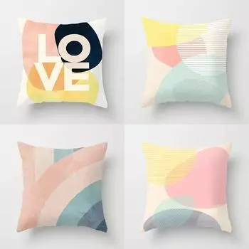 45x45 см наволочка с красочным геометрическим узором, наволочка для дивана, сиденья, изголовья, эстетическая комната, современный домашний декор, наволочка 40x40cm