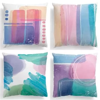 45x45 см наволочка с красочным принтом, абстрактное геометрическое искусство, граффити, дизайн, чехол для диванной подушки, креативный орнамент, украшение для дома 40x40cm