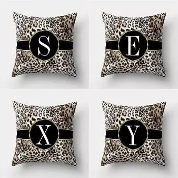 45x45 см наволочка с леопардовым принтом и 26 буквами, удобный диван, стул, кровать, наволочка, сексуальный декор для вечеринки, отель, домашний декор, наволочка 40x40cm