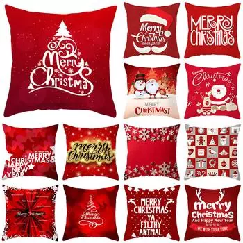 45x45 см наволочка с принтом «С Рождеством Санта-Клауса» для дома, гостиной, украшения дивана, квадратная наволочка 40X40CM