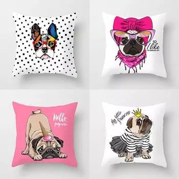 45x45 см новая мультяшная серия «Собачьи бои», наволочка для дивана, офисное сиденье, автомобильная подушка, креативный орнамент, украшение дома 40x40cm
