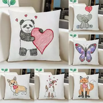 45x45 см новая расписная наволочка из персиковой кожи для дивана, офисного сиденья, наволочка, креативный орнамент, украшение для комнаты для пары 40x40cm