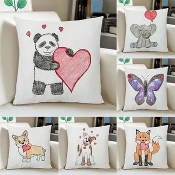 45x45 см новая расписная наволочка из персиковой кожи для дивана, офисного сиденья, наволочка, креативный орнамент, украшение для комнаты для пары 40x40cm