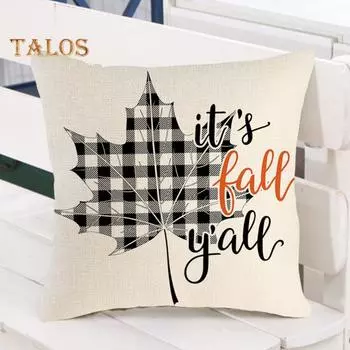 45x45 см осень наволочка на День благодарения тыква клен гном принт современная молния украшение урожая диван спальня квадратная подушка наволочка