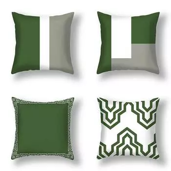 45x45 см простые скандинавские зеленые наволочки для гостиной, дивана, офисного сиденья, автомобиля, наволочка на талию, украшение дома 40x40cm