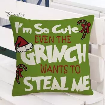 45x45 см Рождественская бархатная наволочка с рисунком зеленых волос и монстров с узором наволочка для дивана Праздничная квадратная подушка Shams Постельные принадлежности для спальни
