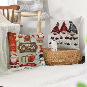 45x45 см Рождественская квадратная наволочка с рисунком Санта-Оленя Гнома с цифровой печатью на молнии многоразовый диван украшение для спальни наволочка A