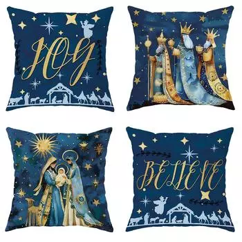 45x45 см рождественская наволочка для украшения дивана в гостиной, наволочка для подушки в спальне, украшение для дома, подарок на Новый год 40x40cm