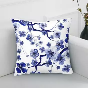 45x45 см, ручная роспись, наволочка с цветком сливы, современный диван, украшение для спальни, многоразовая наволочка в китайском стиле с цветком и квадратной подушкой A