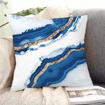 45x45 см синий агат наволочка современный диван украшение для спальни многоразовый абстрактный мрамор квадратный пледы наволочка A