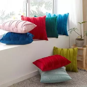 45x45 см современная квадратная подушка Shams с узором в виде линии сплошной цвет плюшевая наволочка невидимая застежка-молния чехол для диванной подушки украшение дома