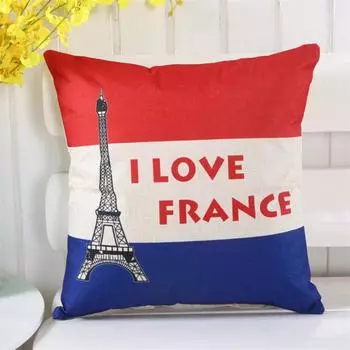 45x45cm Classic Flag Printed Cotton Linen Home Living Room Sofa Cushion Cover Decorative Pillow Case 45x45cm
