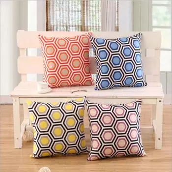 45x45cm Classic Geometric Printed Throw Pillowcase Home Sofa Chair Seat Cushion Cover Autumn Decoration 45x45cm
