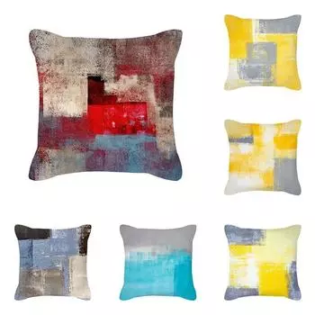 45x45cm Modern Abstract Art Blue Green Yellow Throw Pillow Cover Living Room Sofa Office Car Lumbar Cushion Home Decor 40x40cm