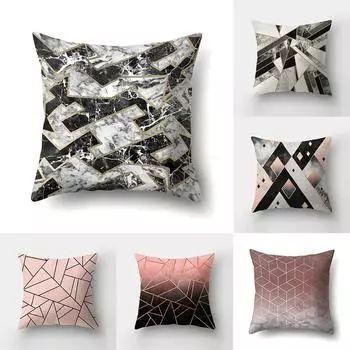 45x45 см Индивидуальная Креативная Мозаичная Геометрическая Наволочка Диван Офис Сиденье Автомобильная Подушка Чехол Орнамент Украшения Дома 40x40cm