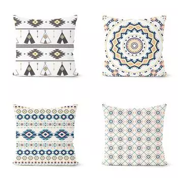45X45CM Ретро Абстрактная Геометрическая Наволочка Гостиная Диван Офисное Сиденье Автомобильная Подушка Чехол Домашний Декор Плюшевая Наволочка Оптом 40x40cm