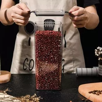 460 мл/700 мл/950 мл/1300 мл/1800 мл Кухонная банка для хранения с двойной пряжкой, хорошая герметизация, штабелируемый многоцелевой дозатор хлопьев, бытовые принадлежности XS чёрный