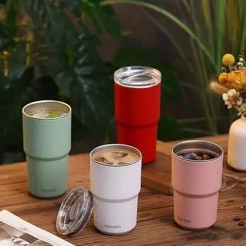 460 мл чашка для кофе из нержавеющей стали с двойным слоем вакуумной изоляции кружка для офиса портативная наружная автомобильная кружка для воды модная кружка 460ml красный