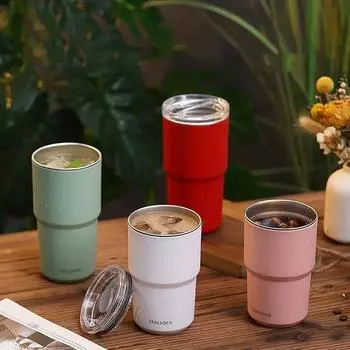 460 мл кружка 304 нержавеющая сталь термос чашка трансграничная большая емкость вода портативная офисная вода кофейная чашка двухслойные кружки 460ML