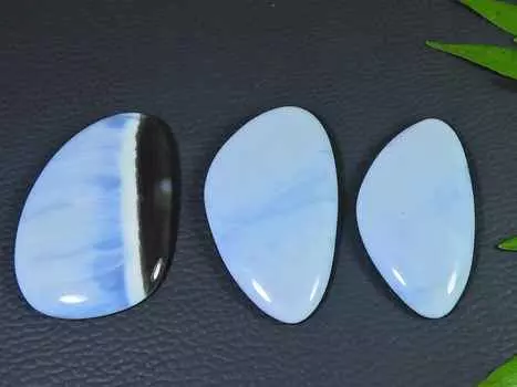 46-47MM натуральный перуанский голубой опал лечебный овальный кабошон драгоценный камень россыпью 3 шт. лот RQ-2777